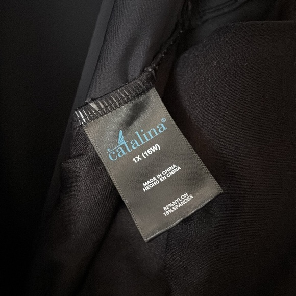 Women’s Catalina Tankini Swim Top, Black, 1X 16W - Picture 6 of 6